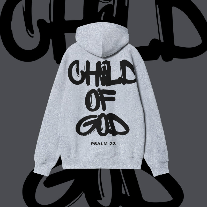 100% Cotton Child Of God Print Hoodie - Grey - 2XL - image 6