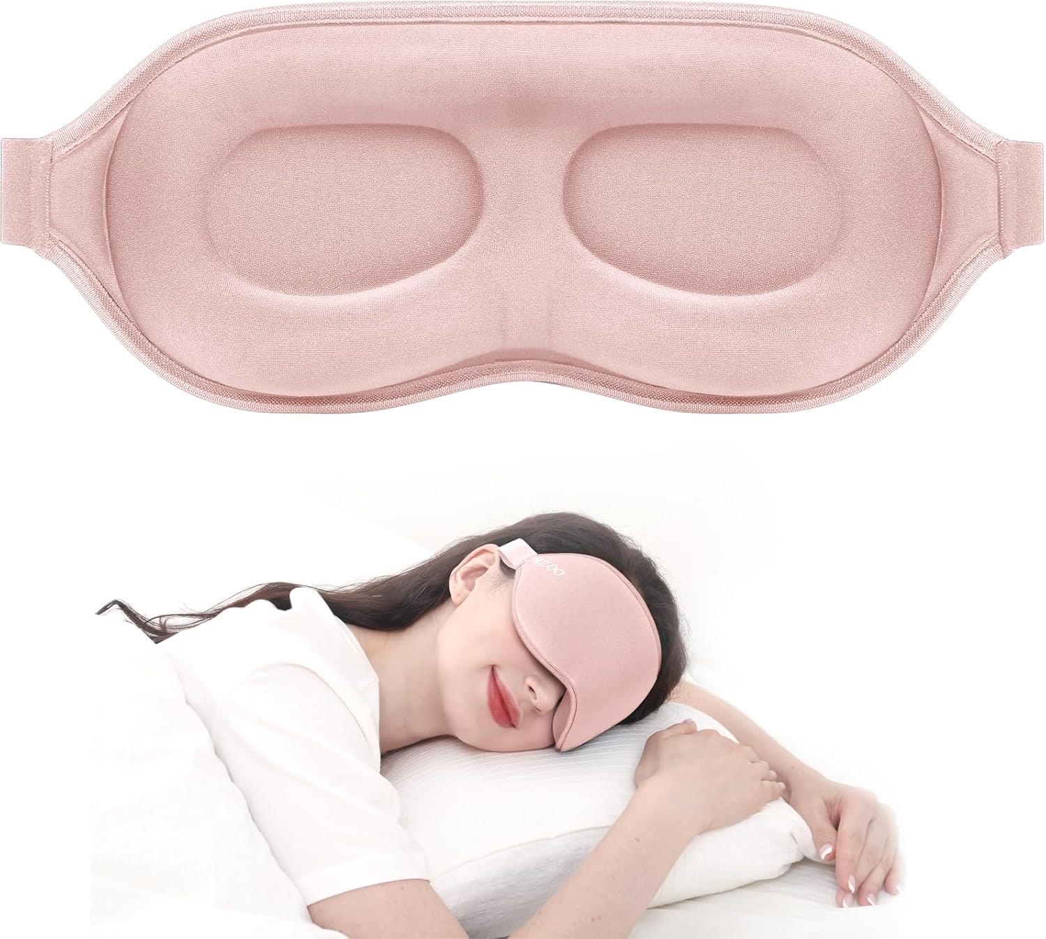 3D Contoured Sleep Mask, Light Blocking Eye Mask for Sleeping, Comfortable Travel Eye Mask with Memory Foam Design for Men and Women - image 2