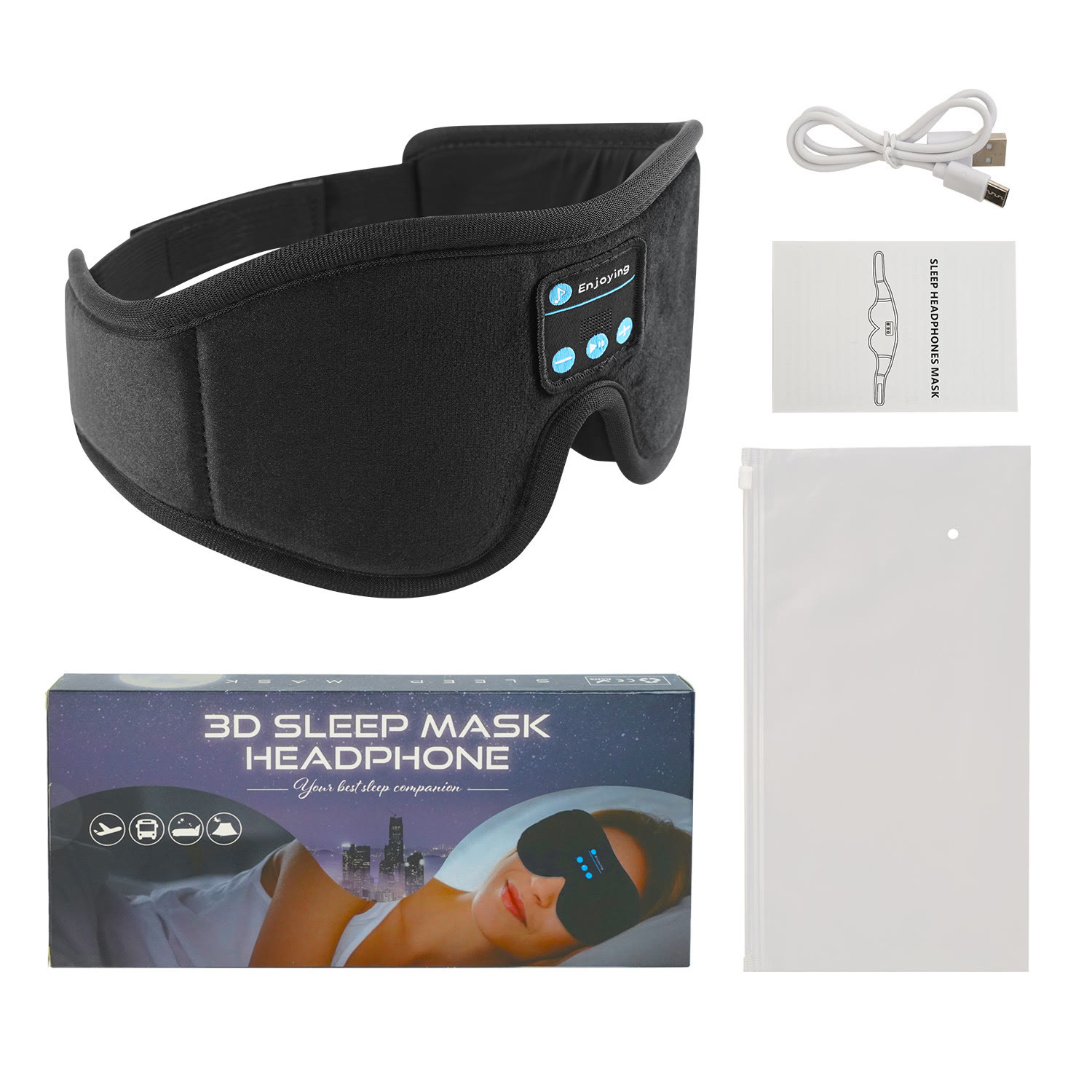 Wireless Sleep Headphones with Bluetooth, Soft Headband with Built-in Speakers, Comfortable Music Sleep Mask for Sleeping, Meditation, Travel and Daily Relaxation - image 2