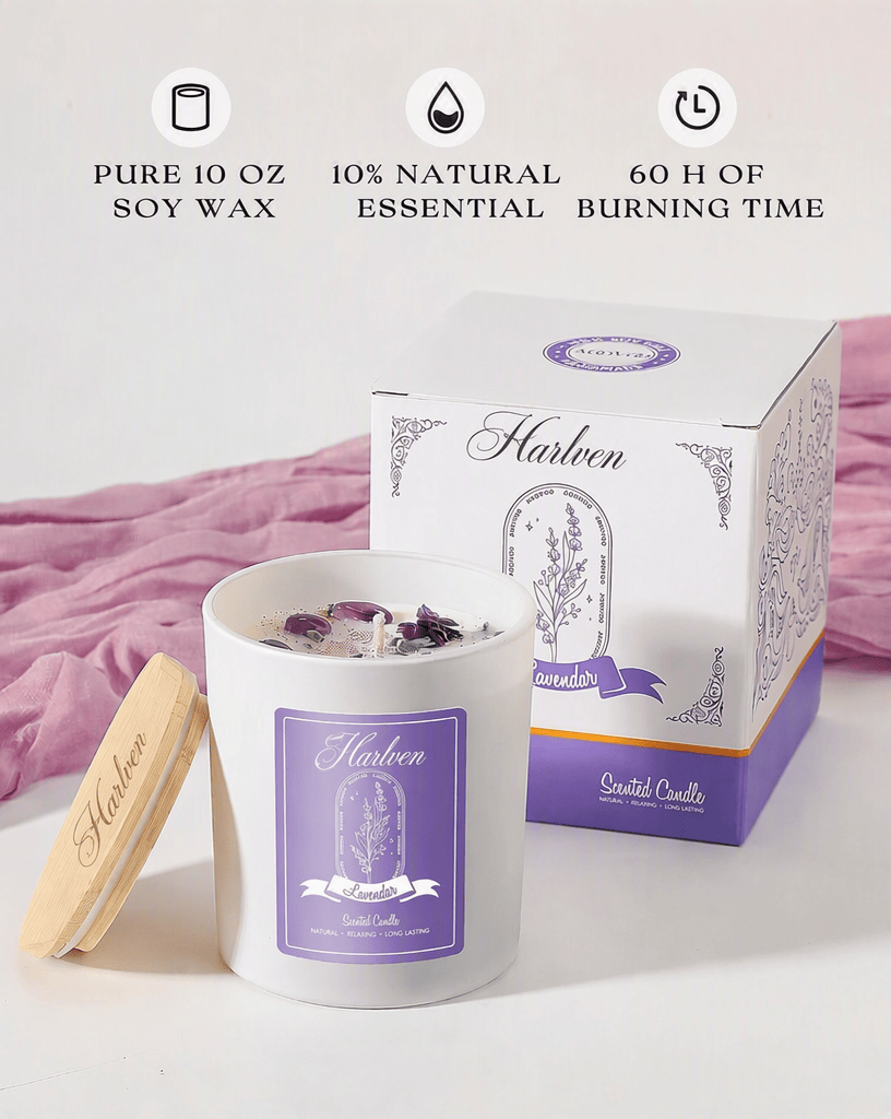 Harlven Sleep Aromatherapy Candle – Lavender & Chamomile Scented Soy Candle for a Calming Bedtime Ritual - image 7