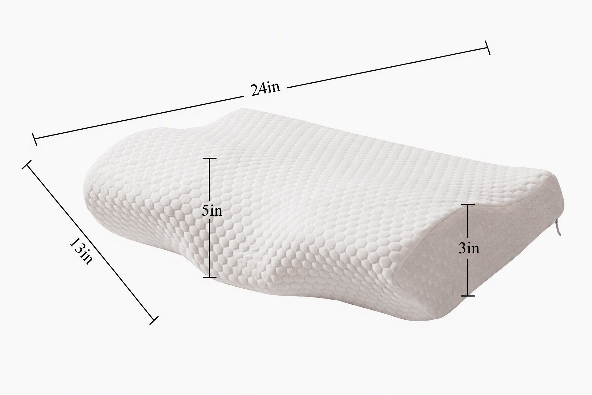 Harlven Ergonomic Contour Pillow – Memory Foam Sleep Pillow for Side Sleepers, Back Sleepers & Comfortable Nightly Support - White - 23.6 × 13.4 × 4.7 × 2.8 in - image 6