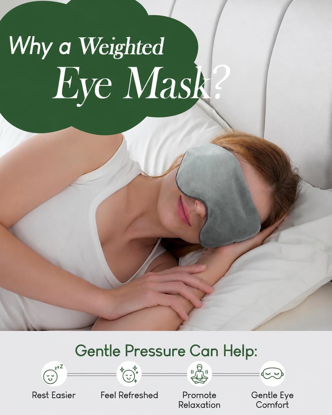 Harlven Weighted Sleep Mask – Full Blackout Eye Mask with Gentle Pressure Comfort for Deep Sleep & Relaxation - image 6