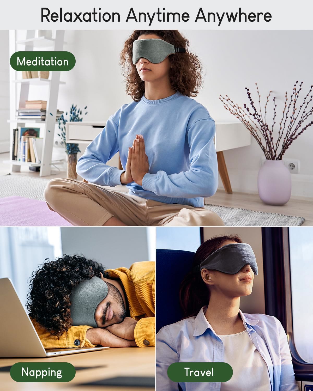 Harlven Weighted Sleep Mask – Full Blackout Eye Mask with Gentle Pressure Comfort for Deep Sleep & Relaxation - image 7