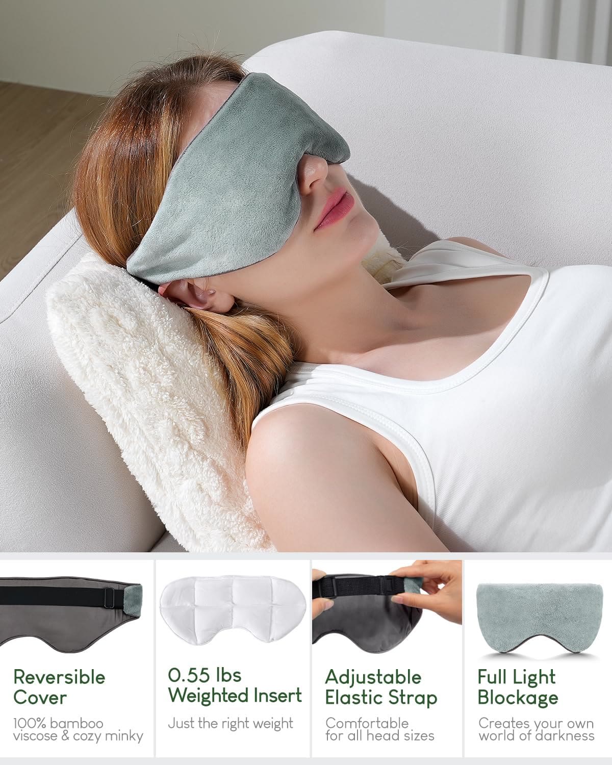 Harlven Weighted Sleep Mask – Full Blackout Eye Mask with Gentle Pressure Comfort for Deep Sleep & Relaxation - image 8