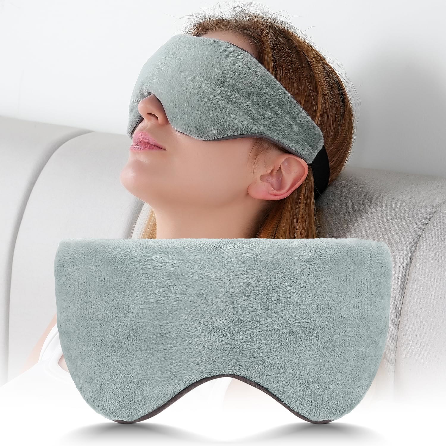 Harlven Weighted Sleep Mask – Full Blackout Eye Mask with Gentle Pressure Comfort for Deep Sleep & Relaxation - Grey - image 2