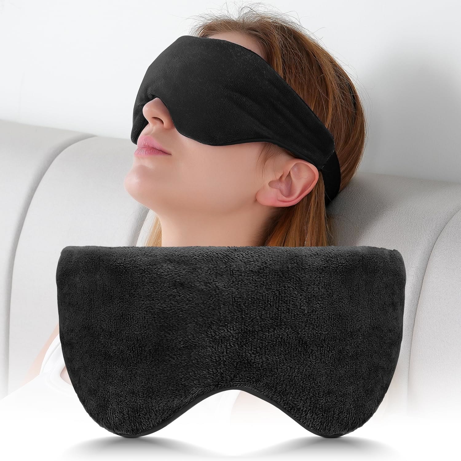 Harlven Weighted Sleep Mask – Full Blackout Eye Mask with Gentle Pressure Comfort for Deep Sleep & Relaxation - Black - image 3