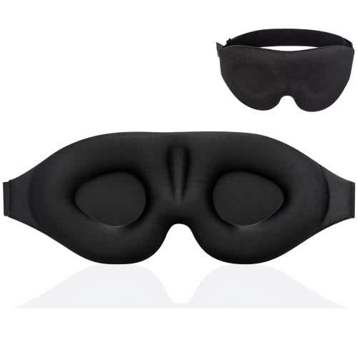 Harlven 3D Blackout Sleep Mask, Full Light Blocking Eye Mask with Zero Pressure Design, Soft Breathable Comfort for Sleep, Trave - Black - image 2