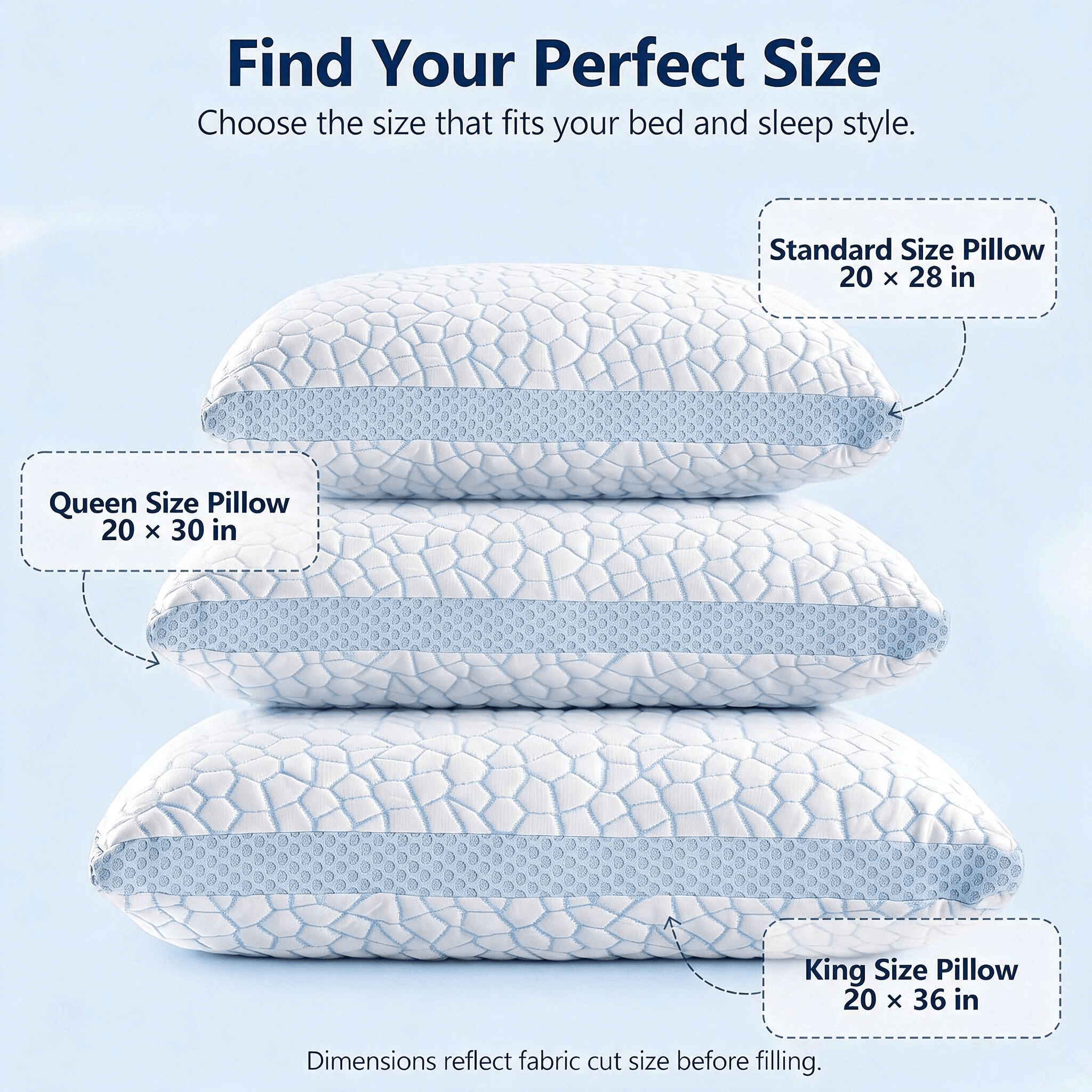 Harlven Cooling Memory Foam Pillow, Breathable Gel-Infused Foam Pillow for Pressure Relief and Neck Support, Ergonomic Pillow fo - image 6