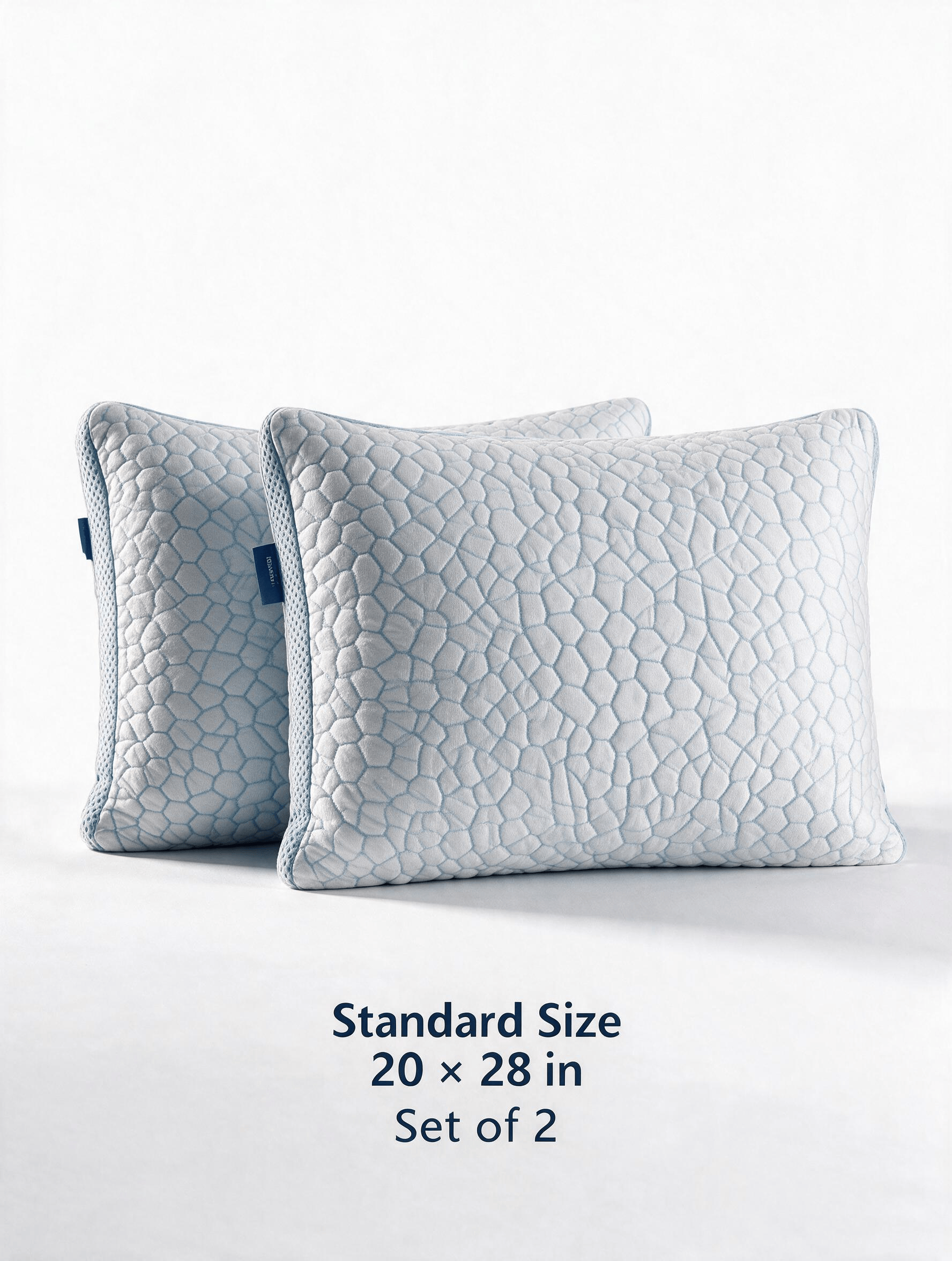 Harlven Cooling Memory Foam Pillow, Breathable Gel-Infused Foam Pillow for Pressure Relief and Neck Support, Ergonomic Pillow fo - Standard - 2 Pillows Bundle (Best Value) - image 8
