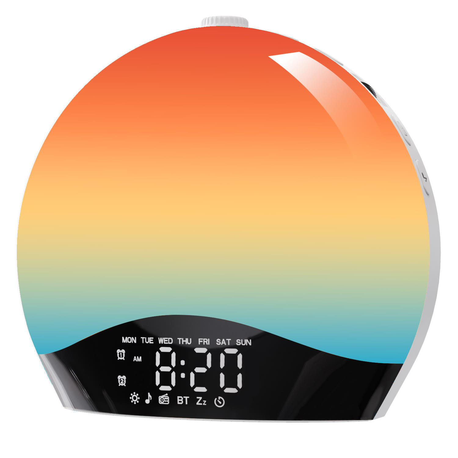Harlven Sunrise Wake-Up Light with White Noise Machine – Natural Light Alarm Clock for Better Sleep & Gentle Morning Wake Up - White - image 1