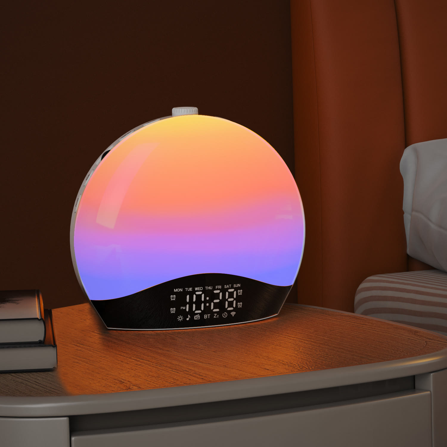 Harlven Sunrise Wake-Up Light with White Noise Machine – Natural Light Alarm Clock for Better Sleep & Gentle Morning Wake Up - image 2