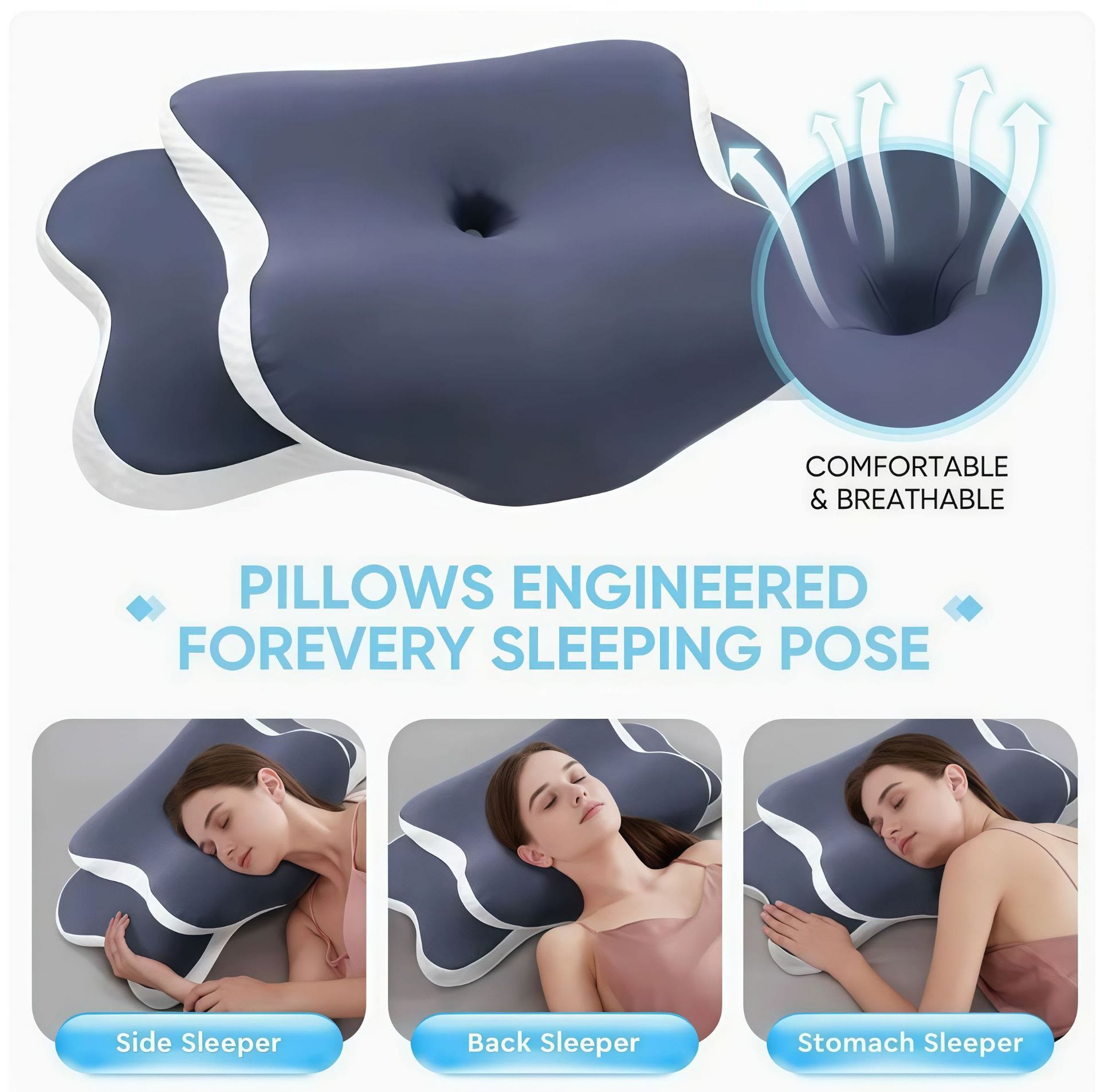 Harlven Cervical Memory Foam Pillow – Orthopedic Neck Support Pillow for Side Sleepers, Back & Shoulder Comfort - image 3