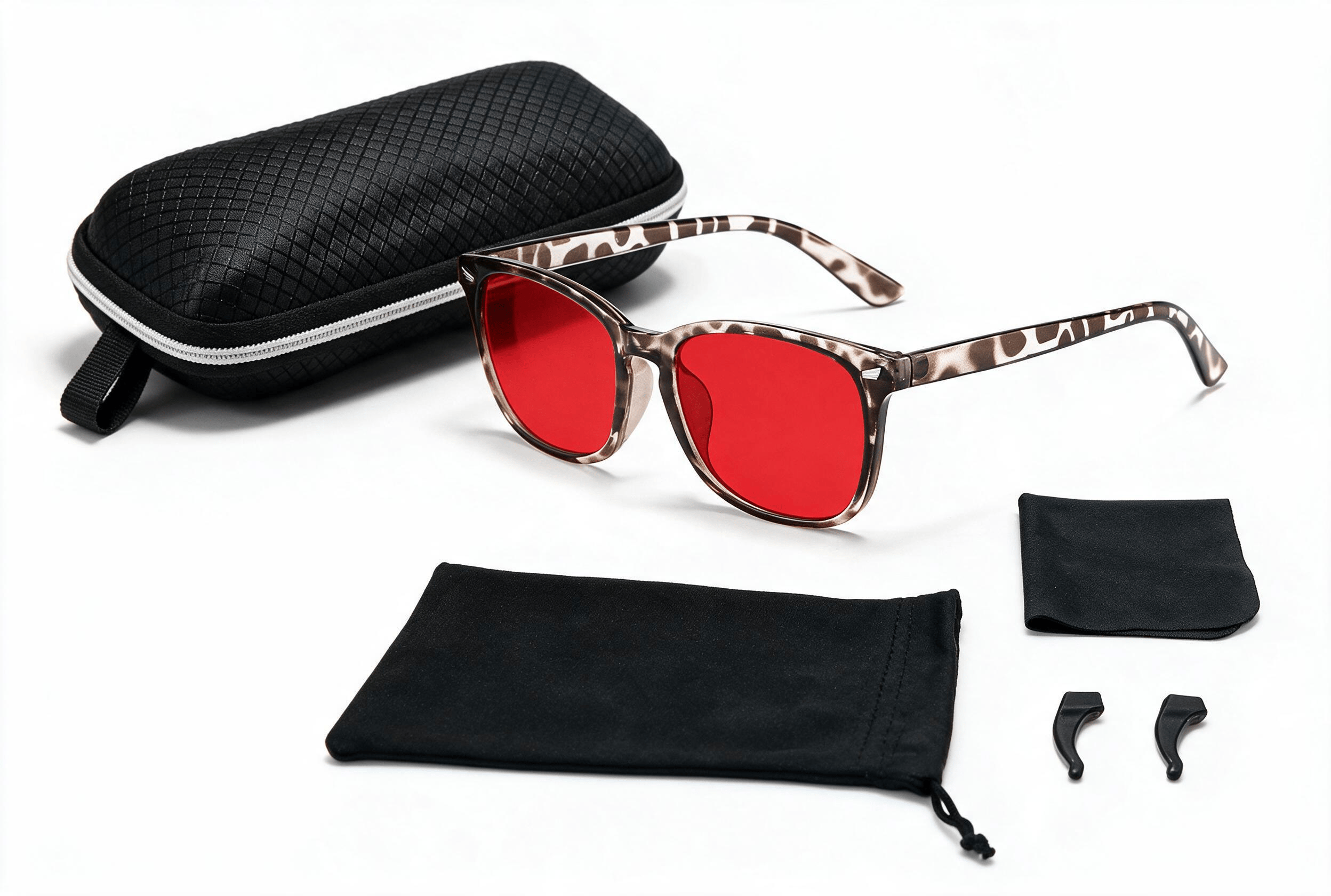 Harlven Blue Light Blocking Sleep Glasses – Secure Non-Slip Nighttime Glasses for Evening Screen Use & Bedtime - Tortoiseshell - EVA Case Set - image 3