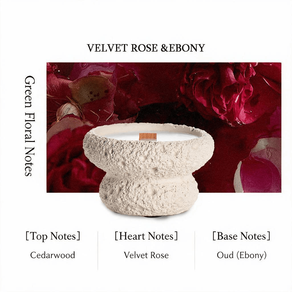Harlven Nightfall White Noise Candle – Crackling Wooden Wick Soy Candle for Bedtime Relaxation & a Calming Sleep Ritual - Ebony Rose - image 2