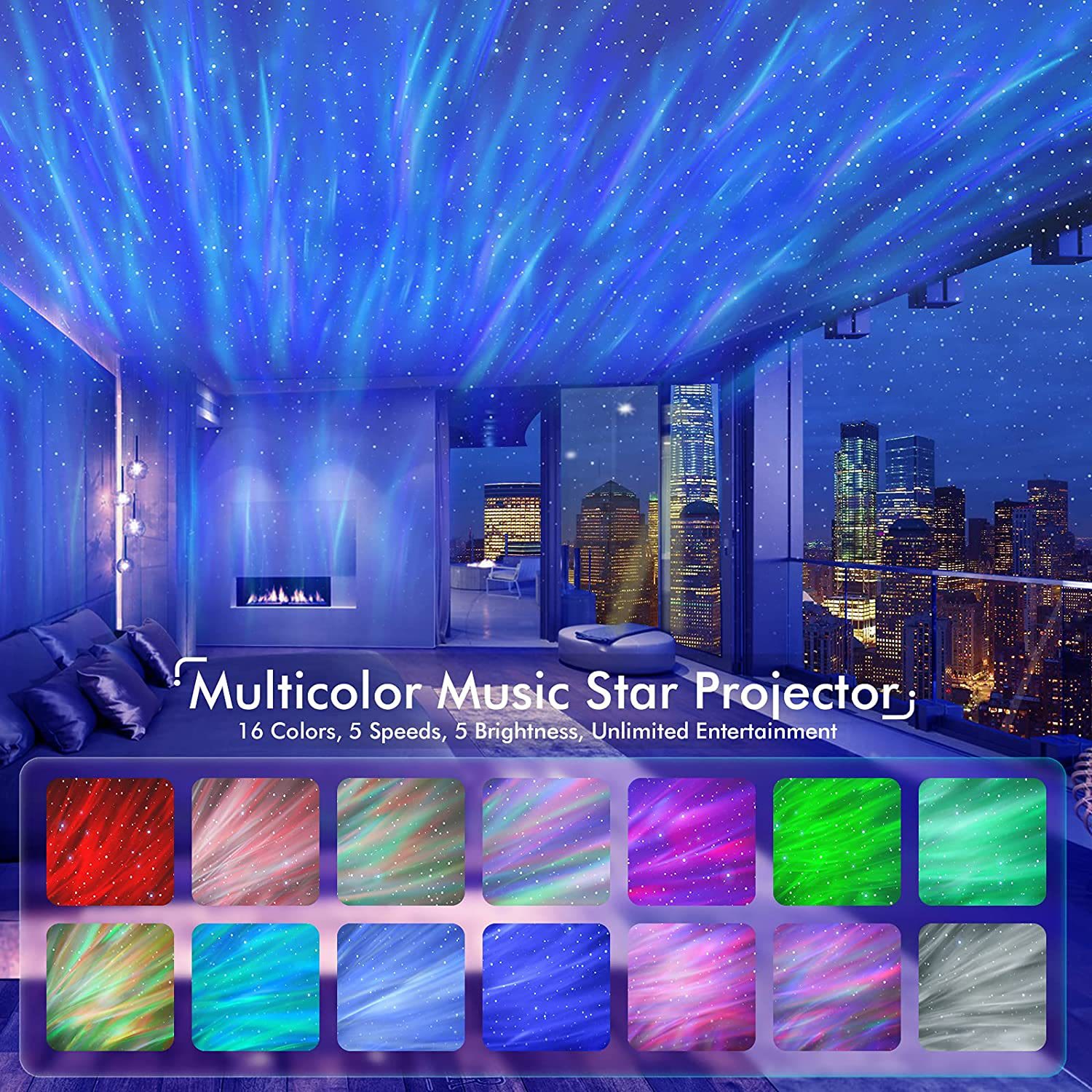 Harlven Aurora Relaxation Projector, Dreamy Starry Sky Night Light with Soothing Sounds for Sleep, Meditation & Stress Relief - image 2