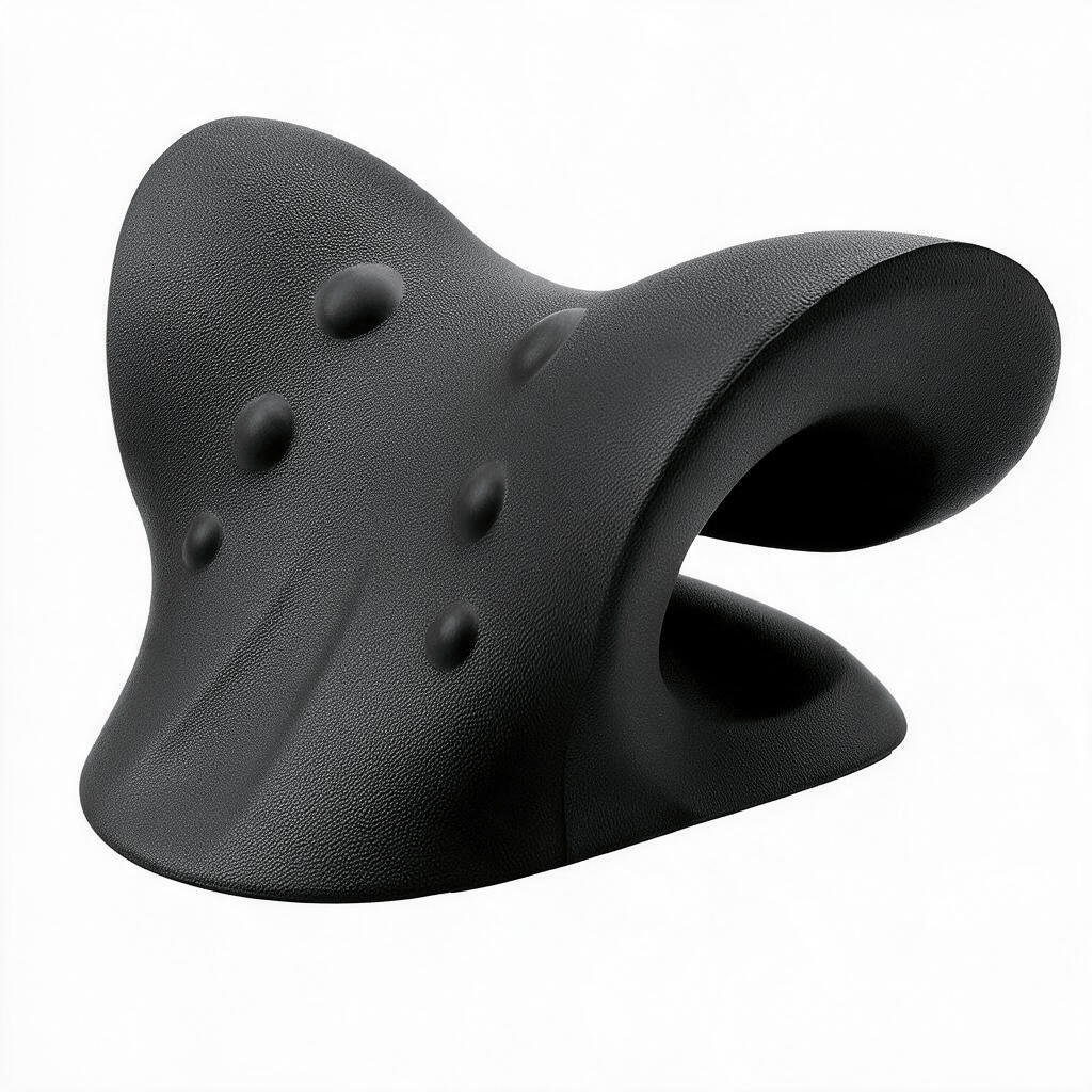 Harlven Ergonomic Neck Support Pillow – C-Shaped Memory Foam Pillow for Better Sleep, Relaxation & Comfortable Posture Support - Black - image 1