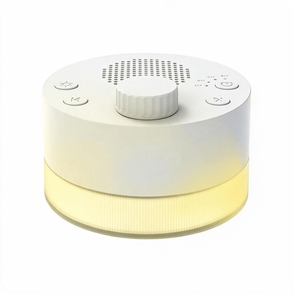 Harlven White Noise Machine for Sleep – Soothing Sleep Sound Machine with Warm Night Light & Auto Shut-Off Timer - White - image 1