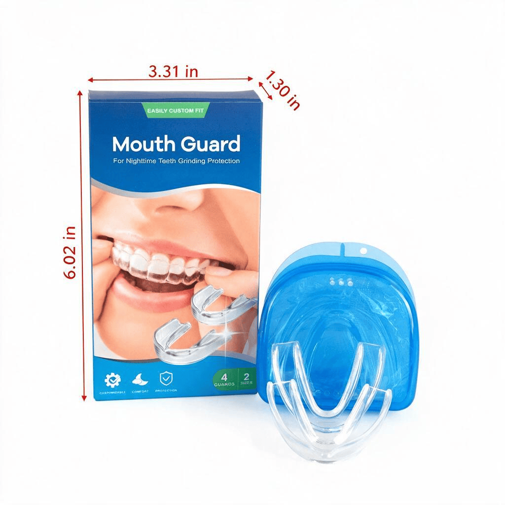Thermoplastic Night Guard for Teeth Grinding, Heat Moldable Sleep Mouth Guard for Bruxism Protection, Comfortable Dental Guard f - Standard Guard (4 Pack) - image 2