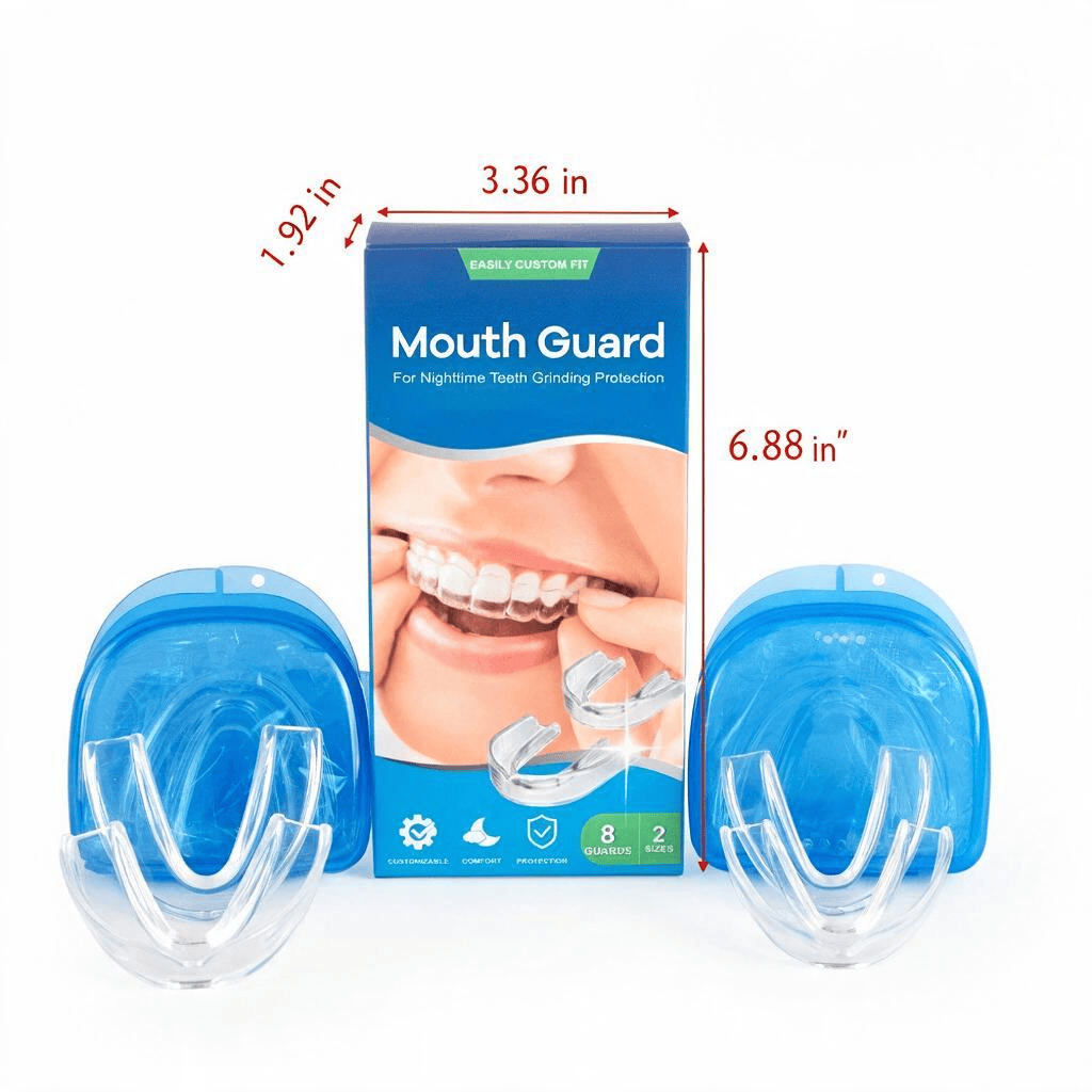 Thermoplastic Night Guard for Teeth Grinding, Heat Moldable Sleep Mouth Guard for Bruxism Protection, Comfortable Dental Guard f - Premium Guard (8 Pack) - image 3