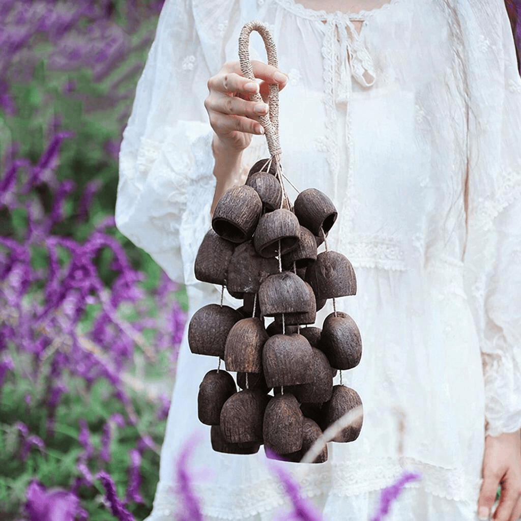Natural Seed Shell Healing Chime, Handmade Meditation Shaker for Sound Therapy, Mindfulness & Boho Room Decor - Queen(24) - image 2