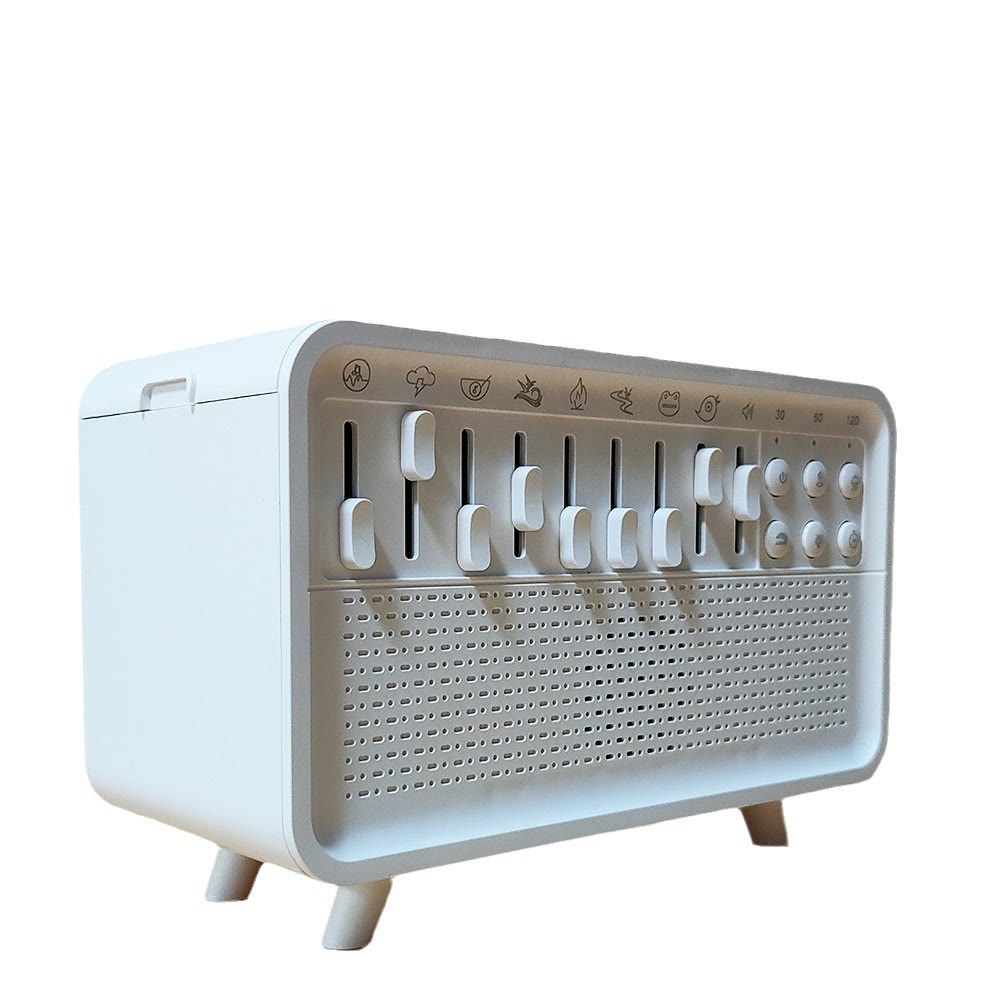 Harlven White Noise Machine with Aroma Diffuser, Custom Sound Mixing, Timer, Night Light & Bluetooth Speaker for Sleep - White - image 1