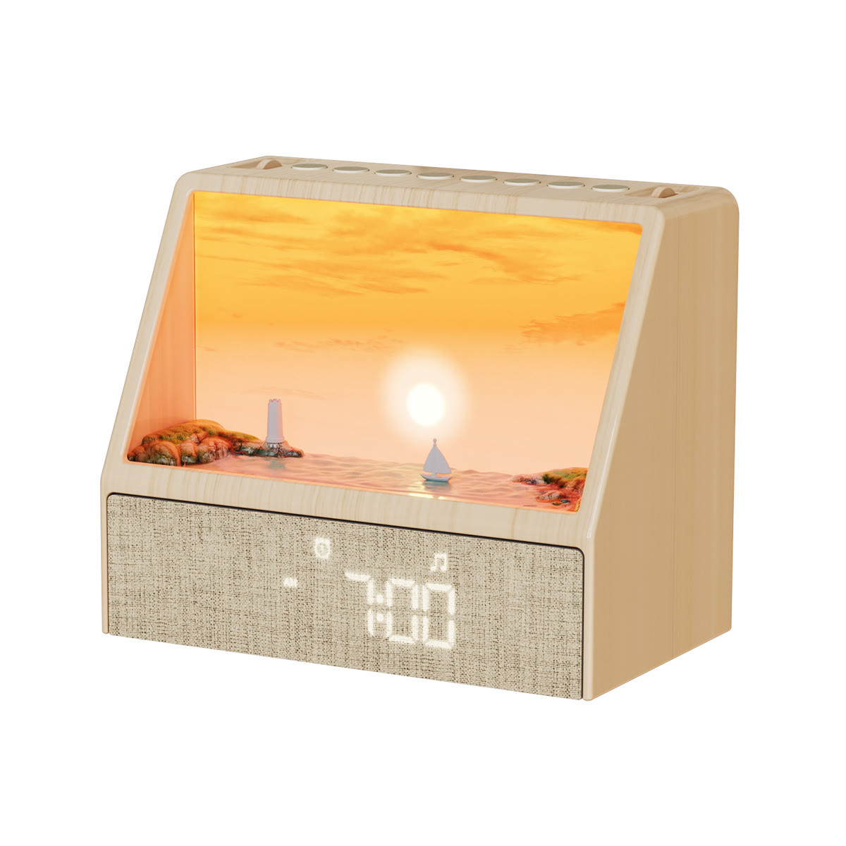Harlven Sunrise Alarm Clock for Better Mornings, White Noise Sleep Sounds, Dual Alarm & Bluetooth Speaker - White - image 1