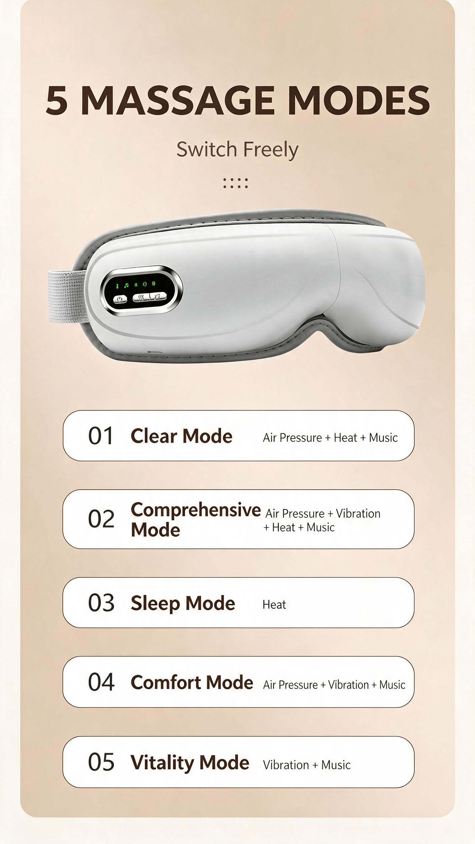 Harlven Smart Heated Eye Massager – Air Compression Eye Mask for Relaxation & Sleep - image 3