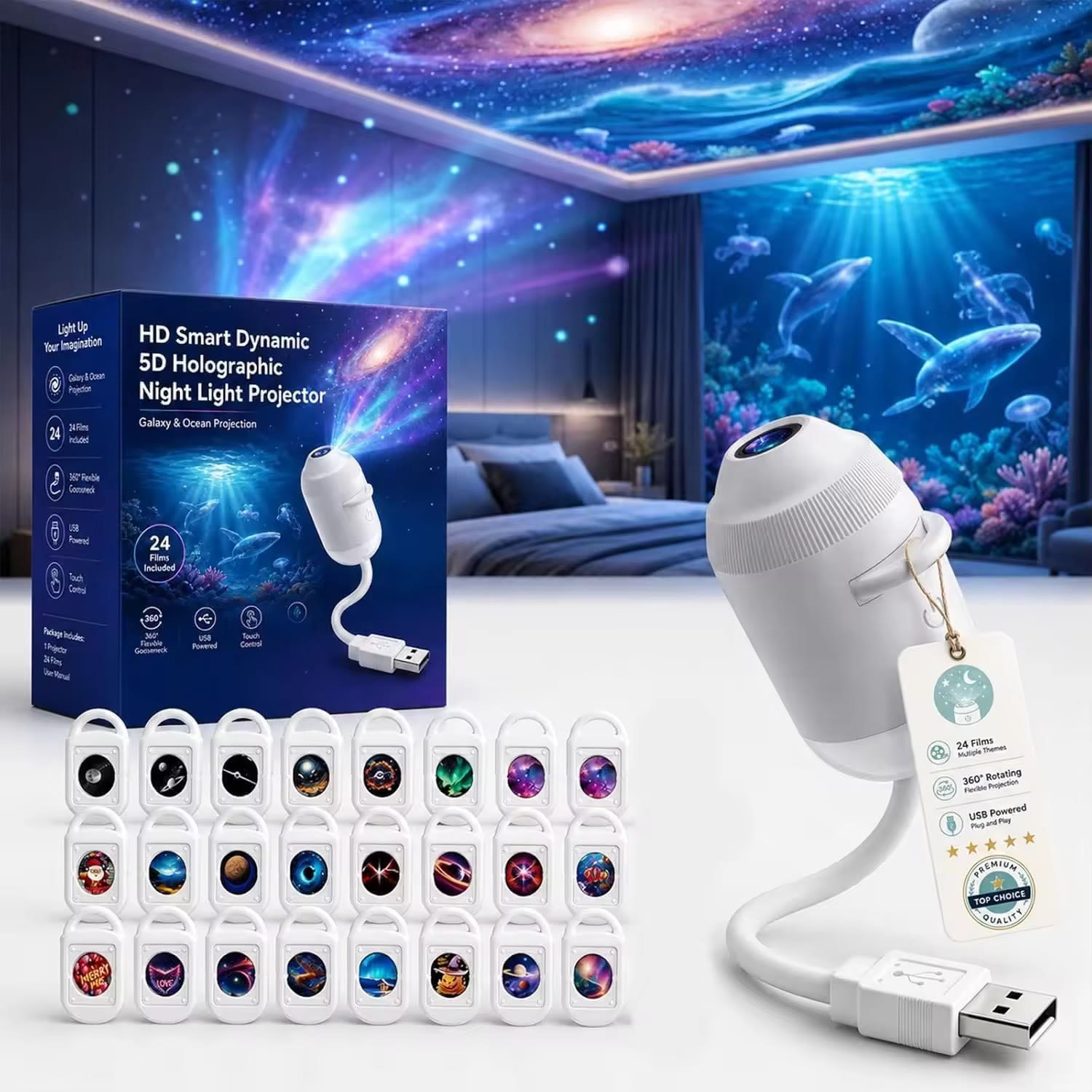 Harlven Celestial Sleep Projector – 24 Calming Starry Sky Scenes for a Peaceful Nighttime Atmosphere - image 2