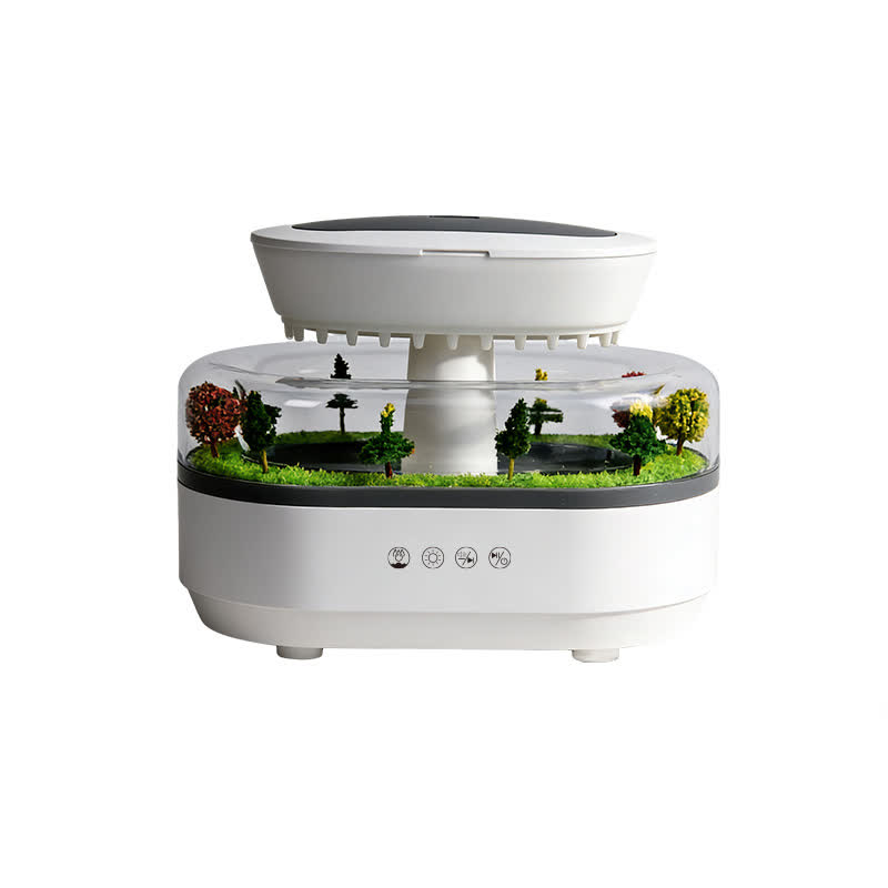 Harlven Rainfall Aroma Diffuser – Mini Landscape Mist & Ambient Light for a Calming Bedroom Atmosphere - White - image 1