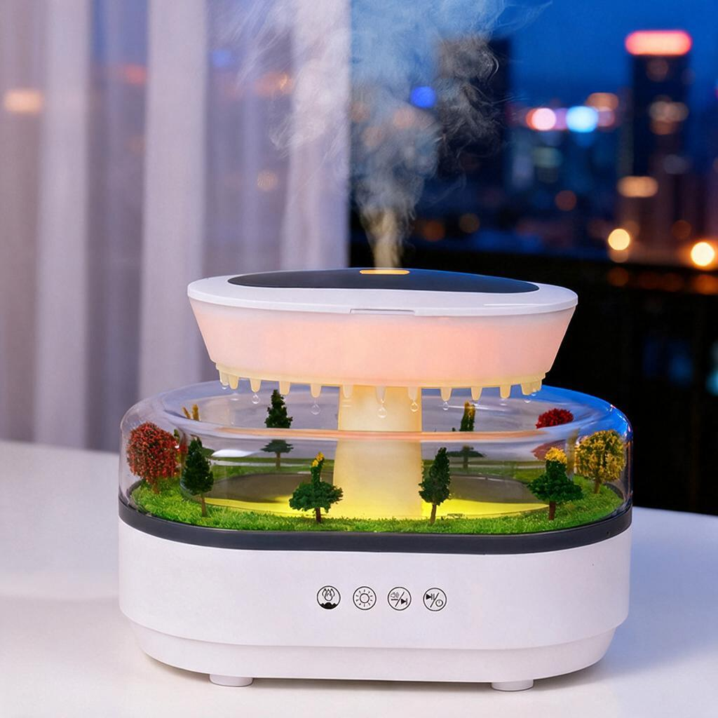 Harlven Rainfall Aroma Diffuser – Mini Landscape Mist & Ambient Light for a Calming Bedroom Atmosphere - image 2