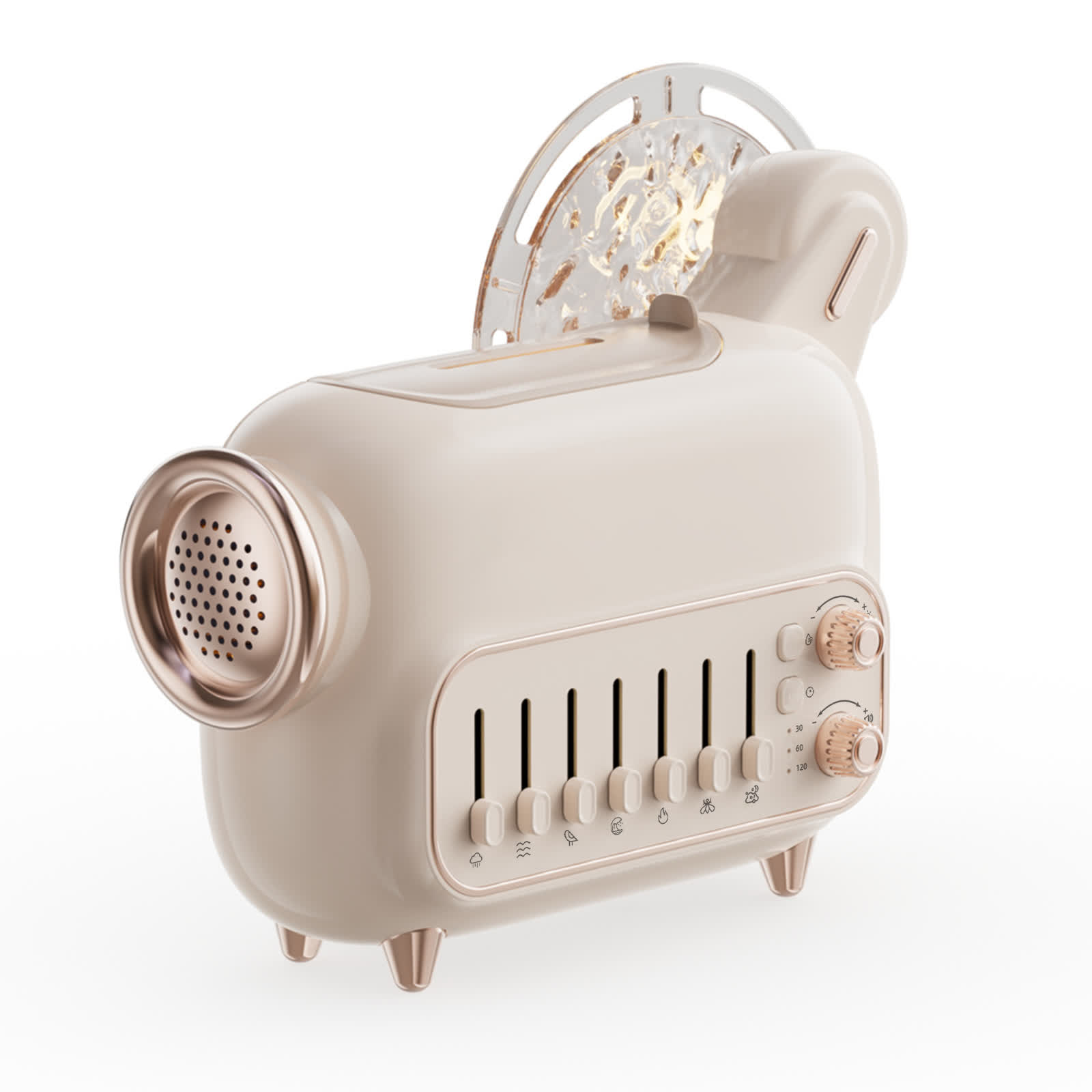 Harlven Smart White Noise Machine – Bluetooth Sleep Speaker with Custom Music, Aroma Diffuser & Ambient Light - Beige - image 1