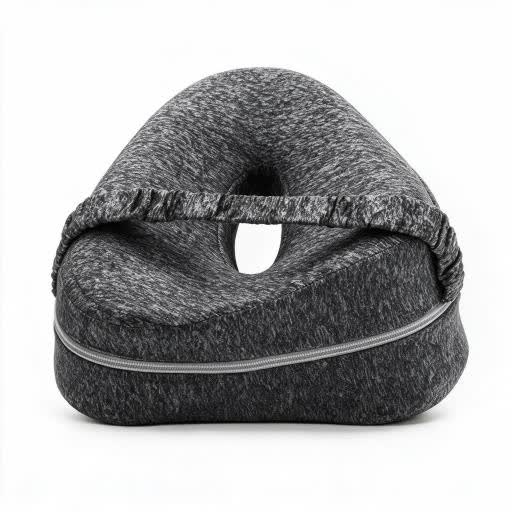 Heart-Shaped Memory Foam Knee Pillow for Side Sleepers & Pregnancy – Leg Support Pillow for Comfortable Sleep - Grey - image 1