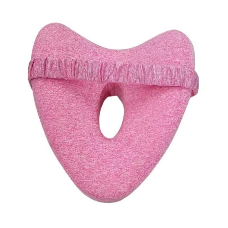 Heart-Shaped Memory Foam Knee Pillow for Side Sleepers & Pregnancy – Leg Support Pillow for Comfortable Sleep - Pink - image 3