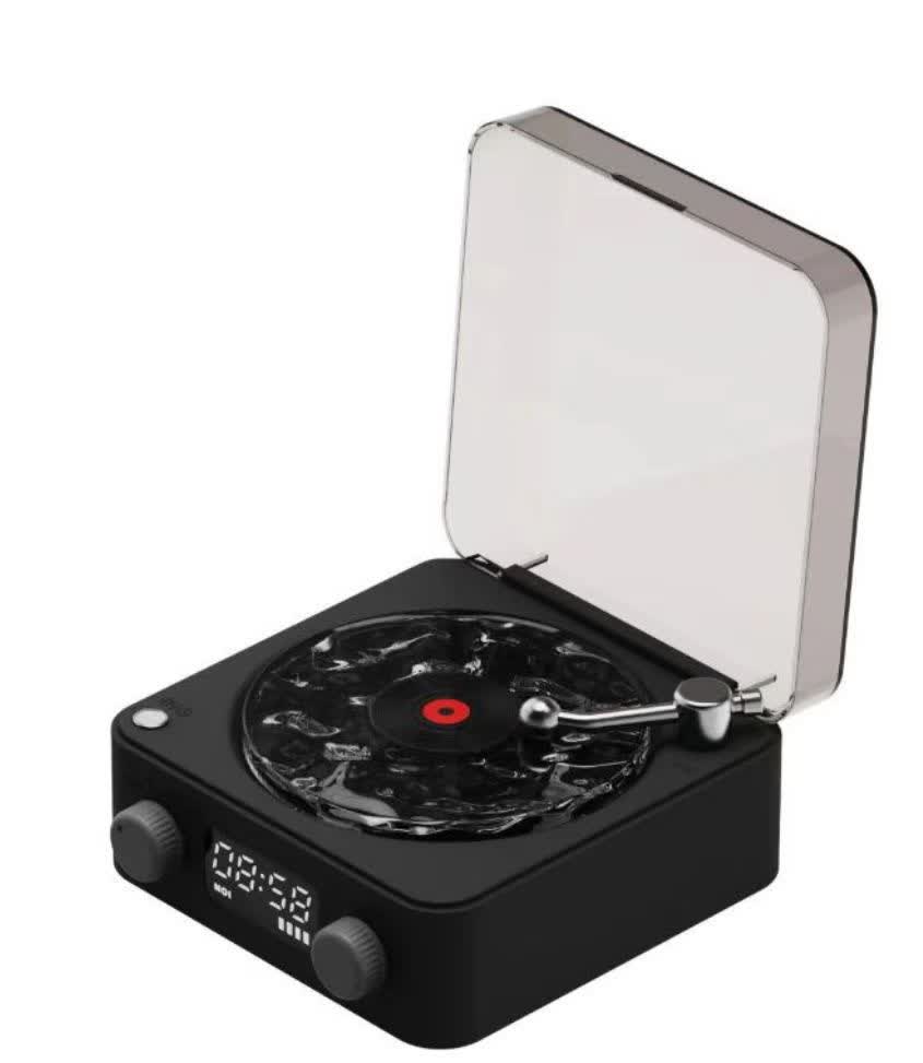 White Noise Machine with Wireless Speaker & Ambient Light – Vinyl-Inspired Sleep Sound Machine for Bedroom - Black - image 5