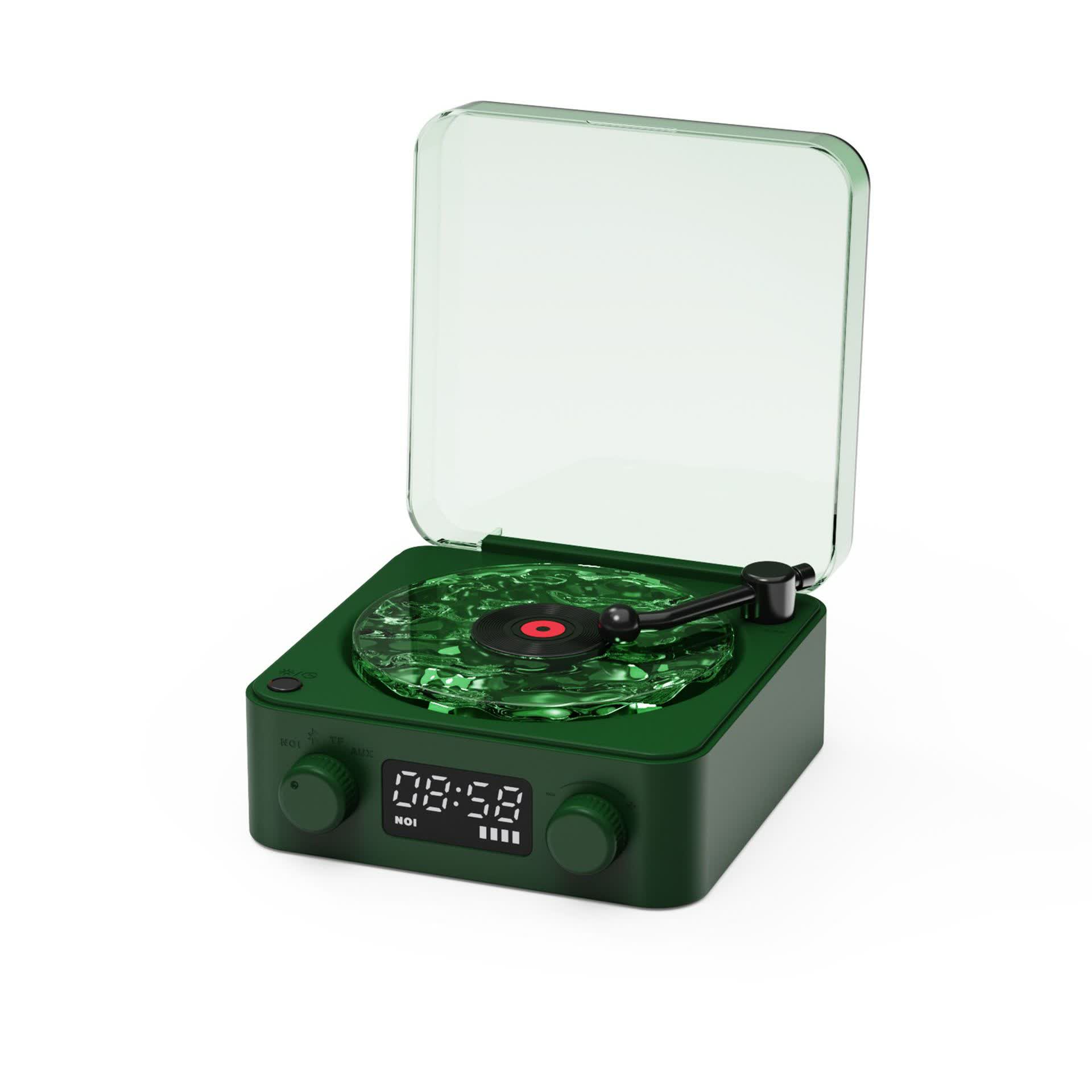 White Noise Machine with Wireless Speaker & Ambient Light – Vinyl-Inspired Sleep Sound Machine for Bedroom - Dark Green - image 7