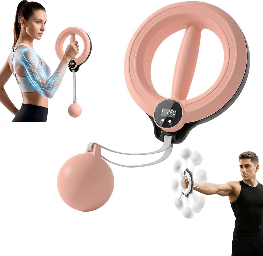 Smart Arm & Shoulder Exercise Hoop with Digital Tracker - Pink - image 5