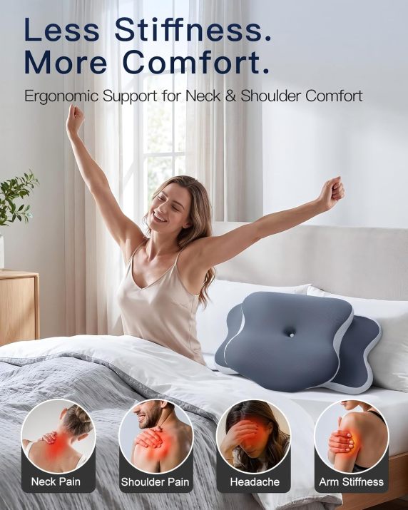 Ergonomic memory foam cervical pillow