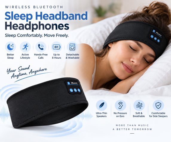 Wireless Bluetooth Sleep Headband Headphones