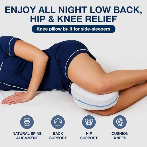 Memory foam knee pillow for side sleepers