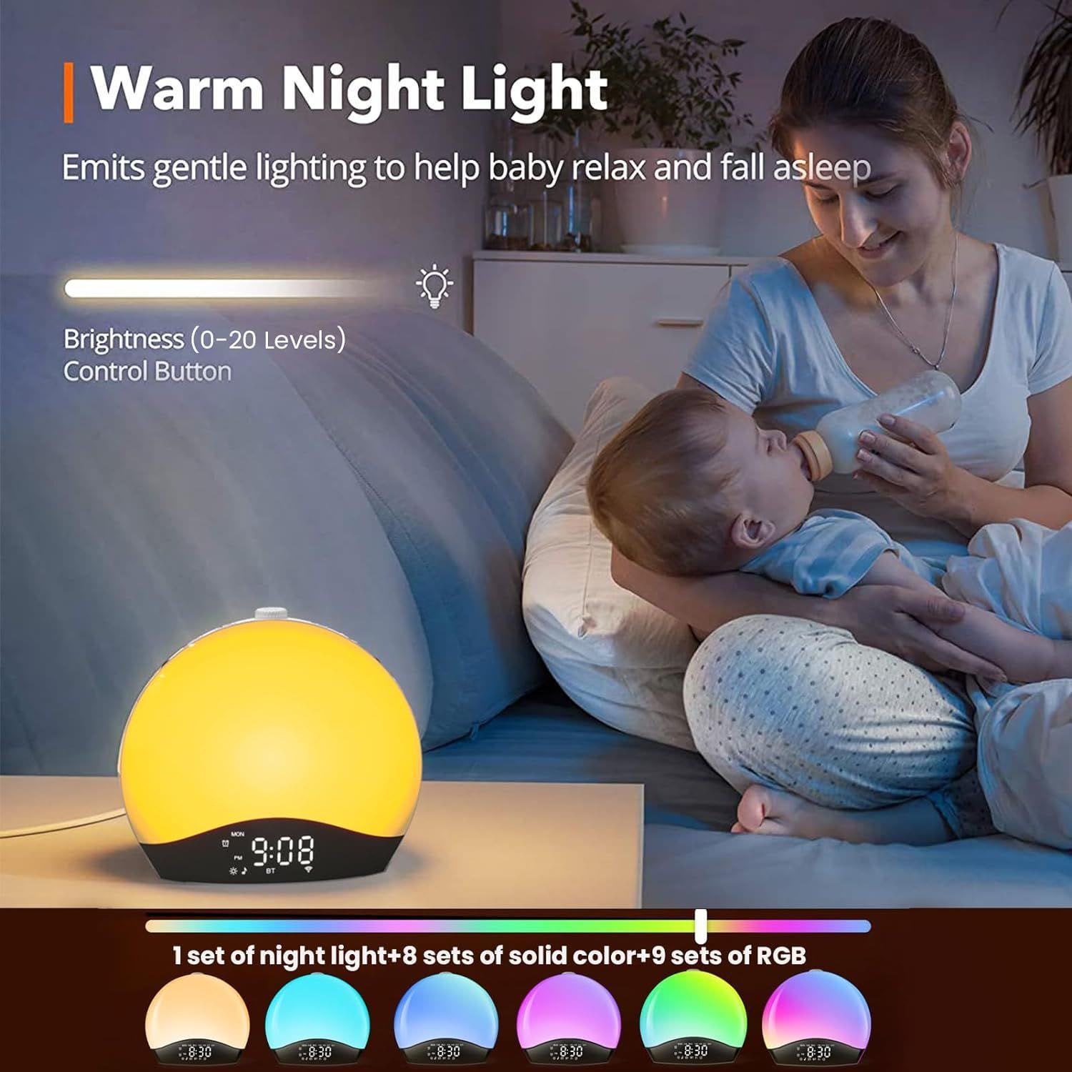 Harlven Sunrise Wake-Up Light with White Noise Machine – Natural Light Alarm Clock for Better Sleep & Gentle Morning Wake Up - image 10