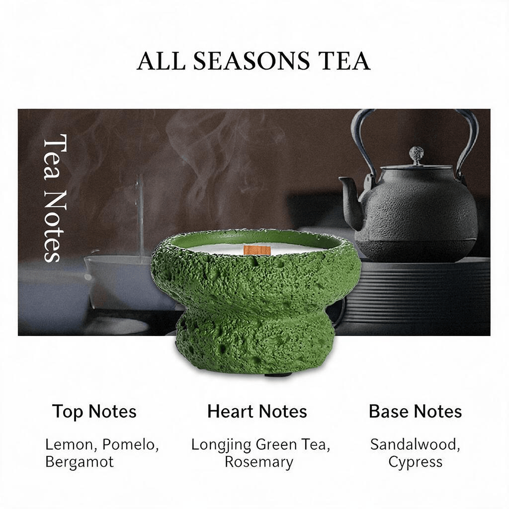Harlven Nightfall White Noise Candle – Crackling Wooden Wick Soy Candle for Bedtime Relaxation & a Calming Sleep Ritual - Green Tea & Rosemary - image 4