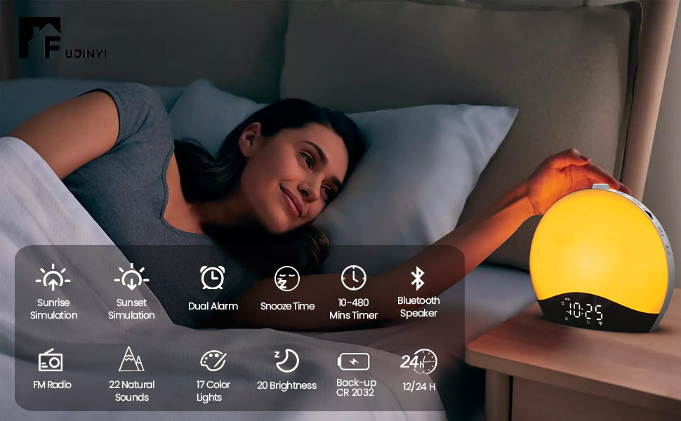 Harlven Sunrise Wake-Up Light with White Noise Machine – Natural Light Alarm Clock for Better Sleep & Gentle Morning Wake Up - image 4