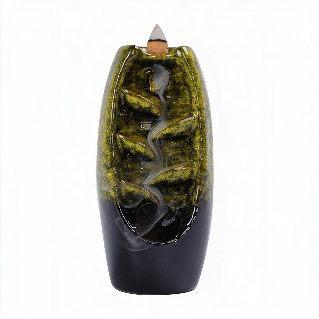 Harlven Ceramic Backflow Incense Burner – Elegant Meditation Aroma Holder for Aromatherapy, Relaxation & Mindful Home Decor - Yellow - image 7