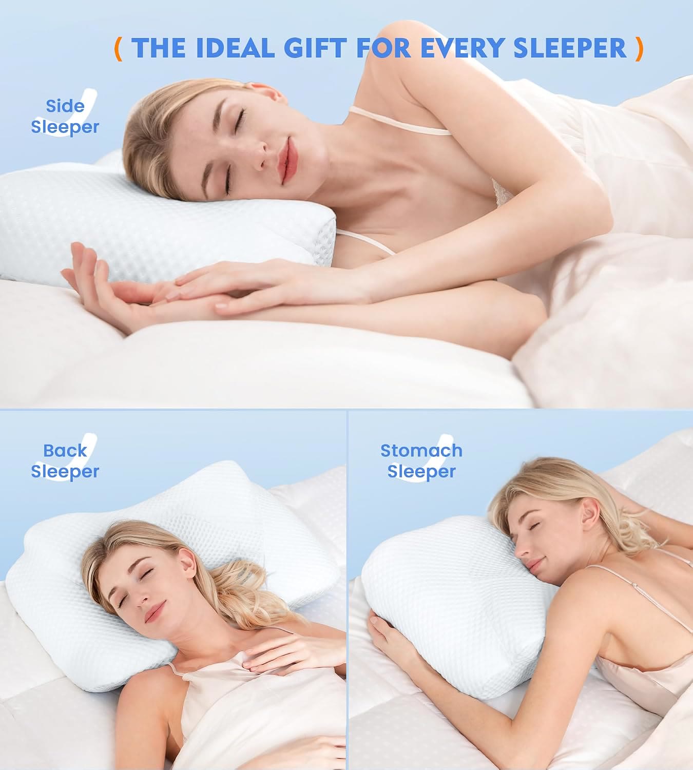 Harlven Ergonomic Memory Foam Pillow – Slow Rebound Zero Pressure Cooling Pillow with Neck Support for Better Sleep - image 6