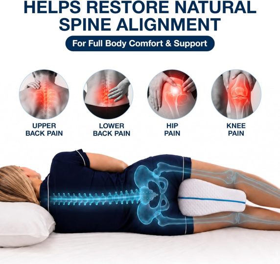 Side sleeping leg support with knee pillow