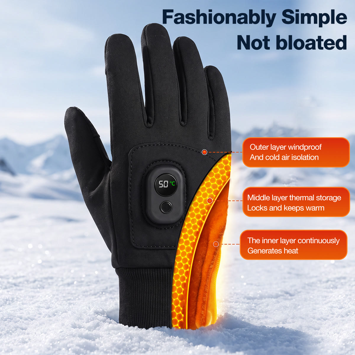 Rechargeable Heated Gloves with Smart Temperature Control – Long Battery Life, Warm Winter Gloves for Office, Gaming & Outdoor A - Black - image 17