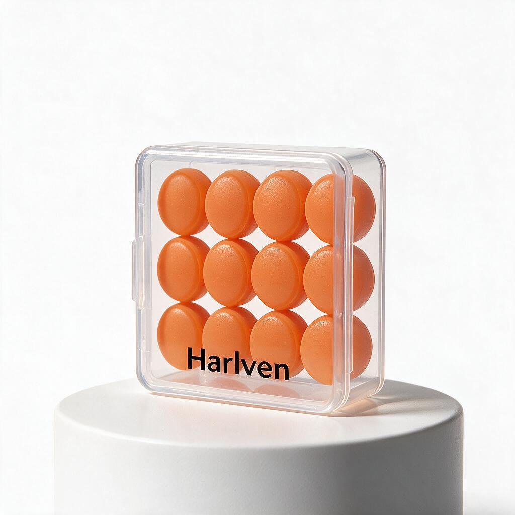 Harlven Soft Silicone Sleep Earplugs – Noise Blocking Ear Plugs with Comfortable Pressure-Free Fit, Odorless Reusable Earplugs f - Orange - 12 - image 8