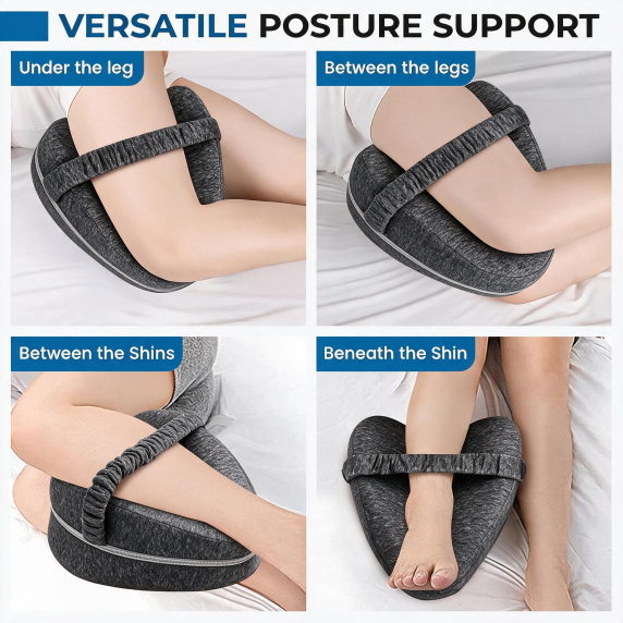 Multiple ways to use memory foam knee pillow
