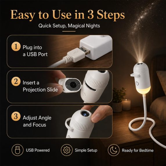 Easy three step star projector setup