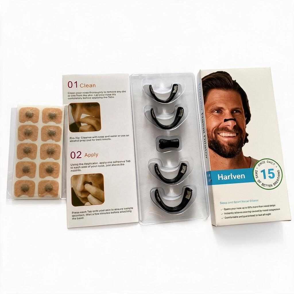 Harlven Magnetic Nasal Expander – Soft Nasal Breathing Aid for Sleep, Relaxation & Comfortable Nighttime Breathing - Black - Square(15 Pairs) - image 6